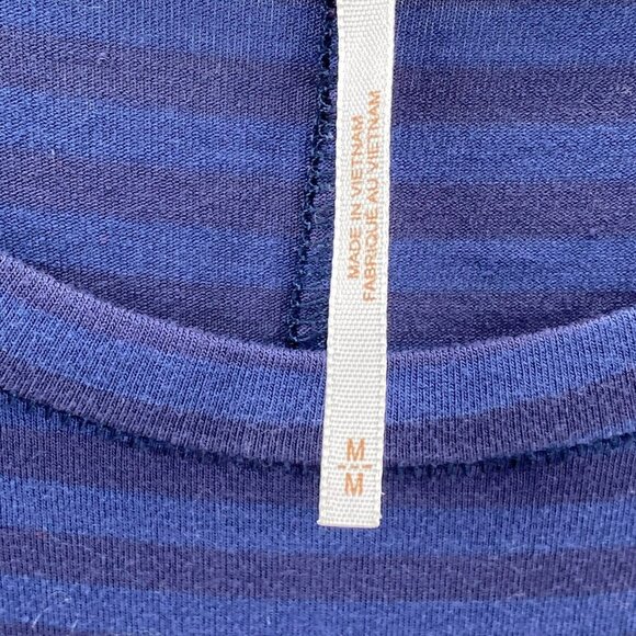 Free People Navy Stripe Tee Women's Size M - Picture 3 of 6